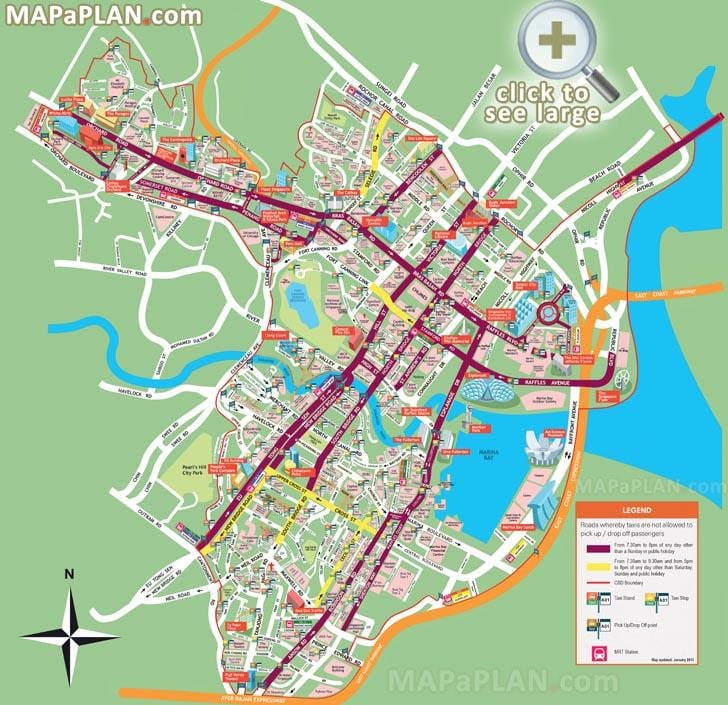 சிங்கப்பூர் சுற்றுலா புள்ளிகள் வரைபடம்