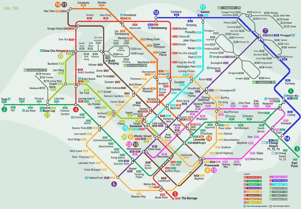 smrt சிங்கப்பூர் வரைபடம்